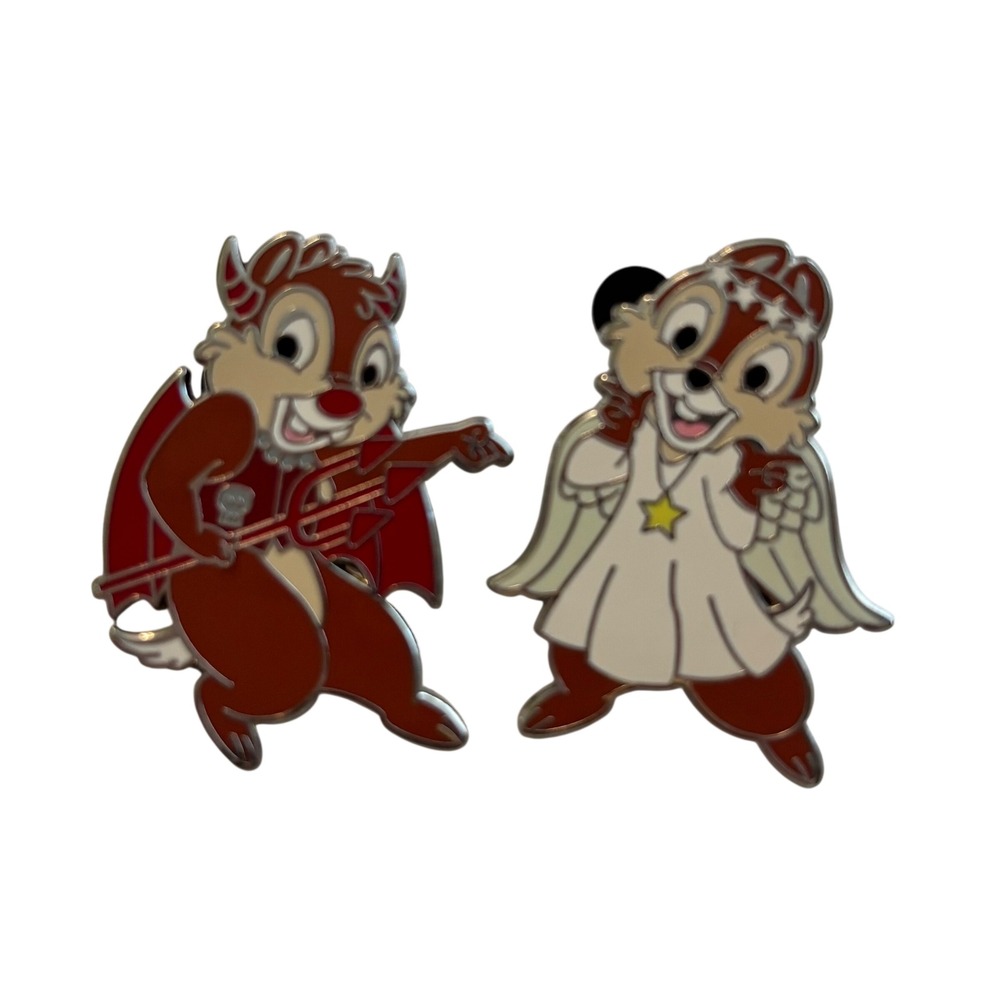Disney Chip‎ 'n Dale Pin Set RARE Brown Red White Angel Devil Halloween 2010